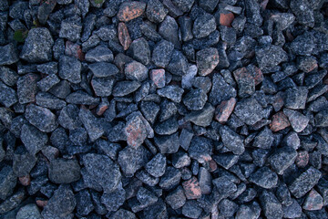 Railroad granite broken stones and rocks pattern texture can be used as background wallpaper