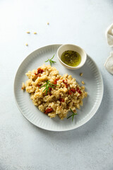 Quinoa with sun dried tomatoes