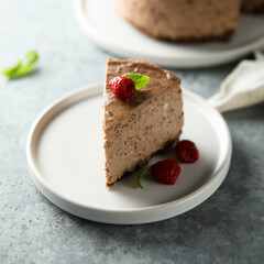 Homemade chocolate cheesecake	