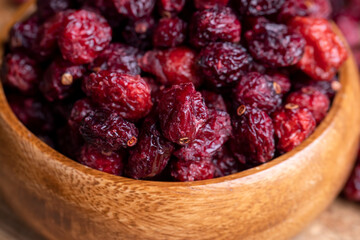 Dried red cranberries with sugar syrup