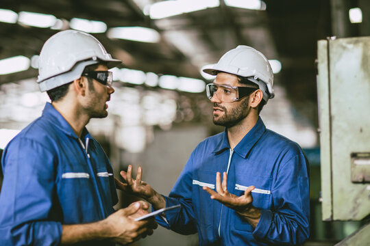 engineer staff worker male stress upset quarrel while talking with supervisor team about conflict and unsolve problems in workplace