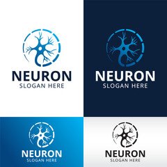 neuron logo design vector template