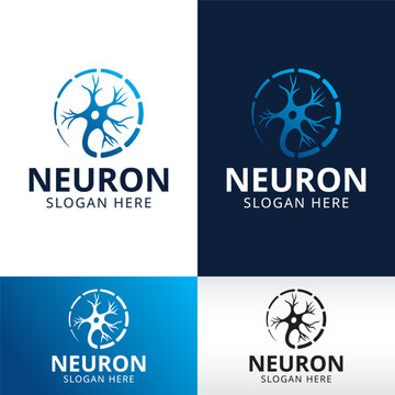 neuron logo design vector template