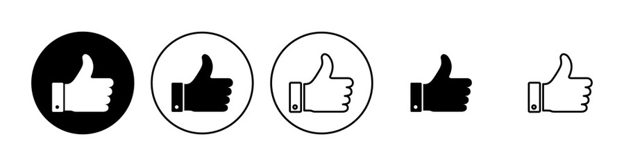 Thumbs up icon set. Hand like. Like icon vector.