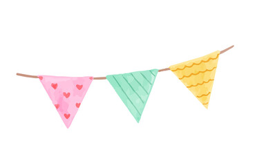 pastel garlands party banner watercolor