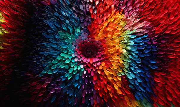 Liquid Color design background, Gradient colorful abstract background in the shape of the flower, luxury abstract for a mobile screen concept, wallpaper. Generative AI.