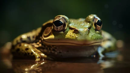 Deurstickers frog in the grass © KWY