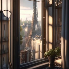 view from the window of the Eiffel Tower