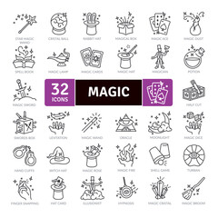  Magic world icons Pack Vector. Magic spectacle icons Pack