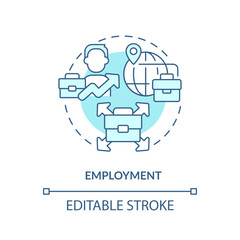 Editable employment icon, isolated vector, foreign direct investment thin line illustration.