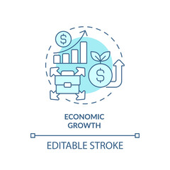 Editable economic growth icon, isolated vector, foreign direct investment thin line illustration.
