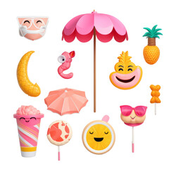 Summer icons set