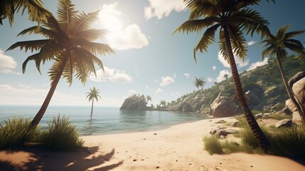 Obraz premium palm tree on the beach