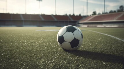 Fototapeta na wymiar soccer ball on the stadium