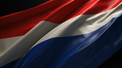 waving flag of netherland - obrazy, fototapety, plakaty