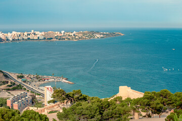 view of the city Alicante from the sea
