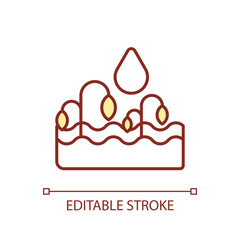 Editable drought and flooding icon representing heatflation, isolated vector, thin line illustration of global warming impact.