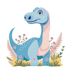 dinosaur character in flat style, on white background vector