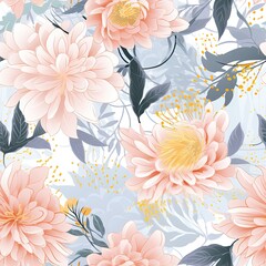 AI-Generated Elegant Blooms: Graceful Seamless Floral Patterns with Timeless Charm
