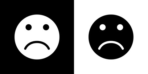 Emotion faces. Sad face. Icon sad emoji.