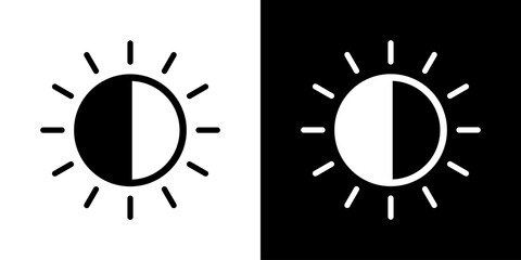 Half sun icon. Vector symbol illustration. Sun phase set.