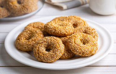 Ramadan sweets background. Cookies of El Fitr Islamic Feast. Egyptian cookies 