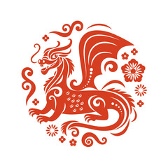 Fototapeta premium Chinese Happy New Year 2024. Year of the Dragon. Symbol of New Year. 