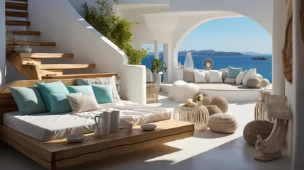 Deurstickers Spa Close-up of luxurious design living room in a contemporary, modern mediteranean villa