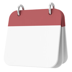 Empty calendar. 3D calendar. 3D illustration.