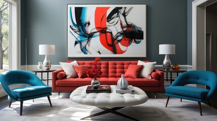 Minimalist Pop of Color Enhancing Simplicity with a Striking Accent Against White and Gray
