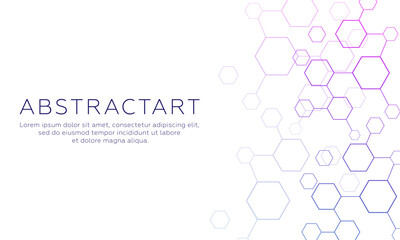 Modern technology vector illustration with square grid. Technology banner template cubes texture. Digital geometric abstraction with lines and dots