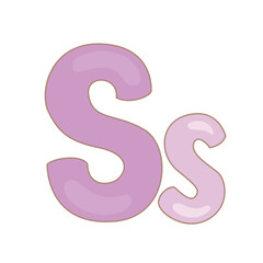 Alphabet S For Vocabulary School Lesson Student Writing Reading Cartoon Illustration Vector Clipart Sticker