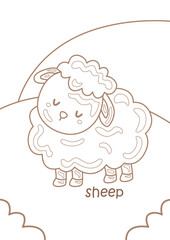 Alphabet S For Sheep Vocabulary Reading Writing Lesson Student School Coloring Pages for Kids and Adult