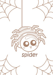 Alphabet S For Spider Vocabulary Reading Writing Lesson Student School Coloring Pages for Kids and Adult