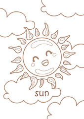 Alphabet S For Sun Vocabulary Reading Writing Lesson Student School Coloring Pages for Kids and Adult