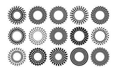 Geometric circle frame logo design set