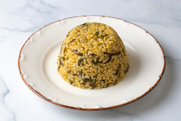 Fototapeta premium Herbed bulgur pilaf. 