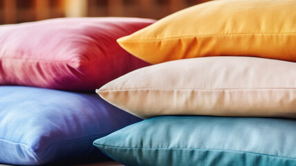 Fototapeta na wymiar colorful cushions background for home decor