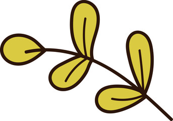 Floral Branch With Leaves