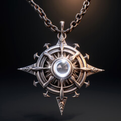 a holy silver amulet, has a white glow around it