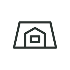 Attic isolated icon, roof with attic vector icon with editable stroke