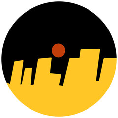icon, circle,city