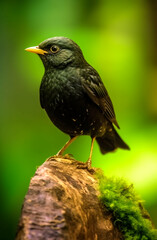beautiful little blackbird portrait, generative ai