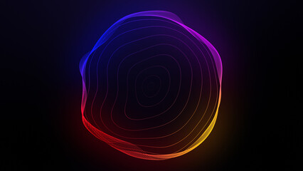 Abstract circle animation with geometric ripple effect for intro and background loop