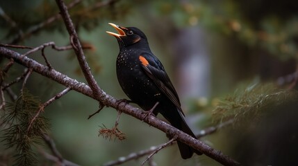 robin on a branch