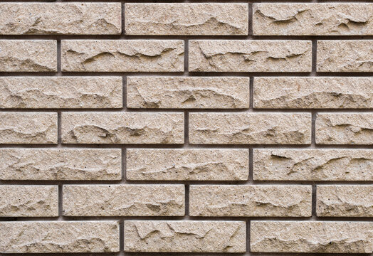 Textured clinker brickwork surface with deep seams