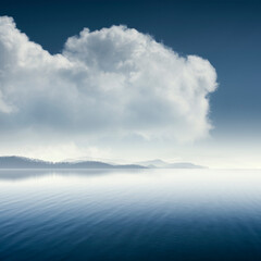 serene lake landscape with cloud