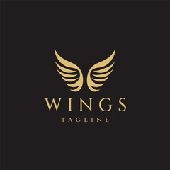 Obraz premium Wings logo design vector illustration