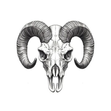 sheep skull ram horn ai generated