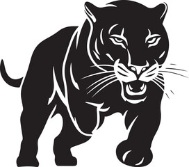 Obraz premium Panther Black And White, Vector Template Set for Cutting and Printing